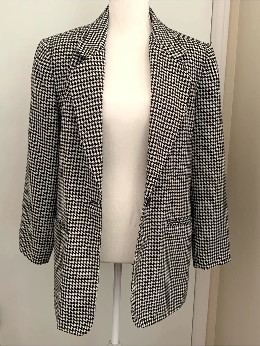 Vintage Women’s Houndstooth Blazer Jacket Lined Sz XL Business Professional 90s